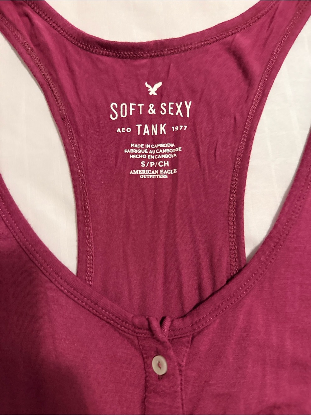 American Eagle Outfitters Soft & Sexy Racerback Tank - Berry